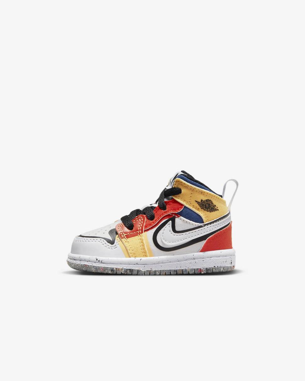 Jordan 1 Mid SE White/Picante Red/French Blue/Black | Kids Nike Jordan