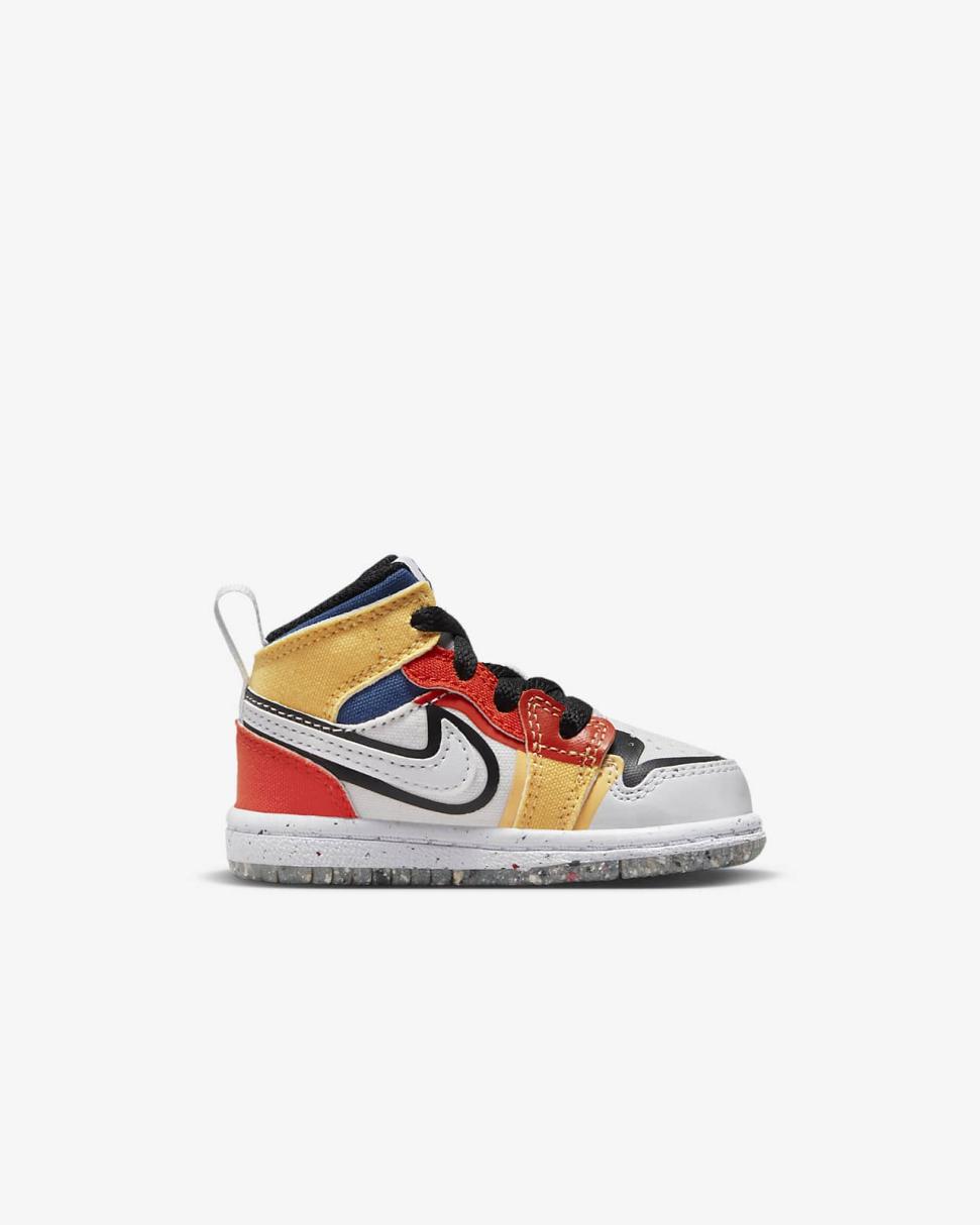Jordan 1 Mid SE White/Picante Red/French Blue/Black | Kids Nike Jordan