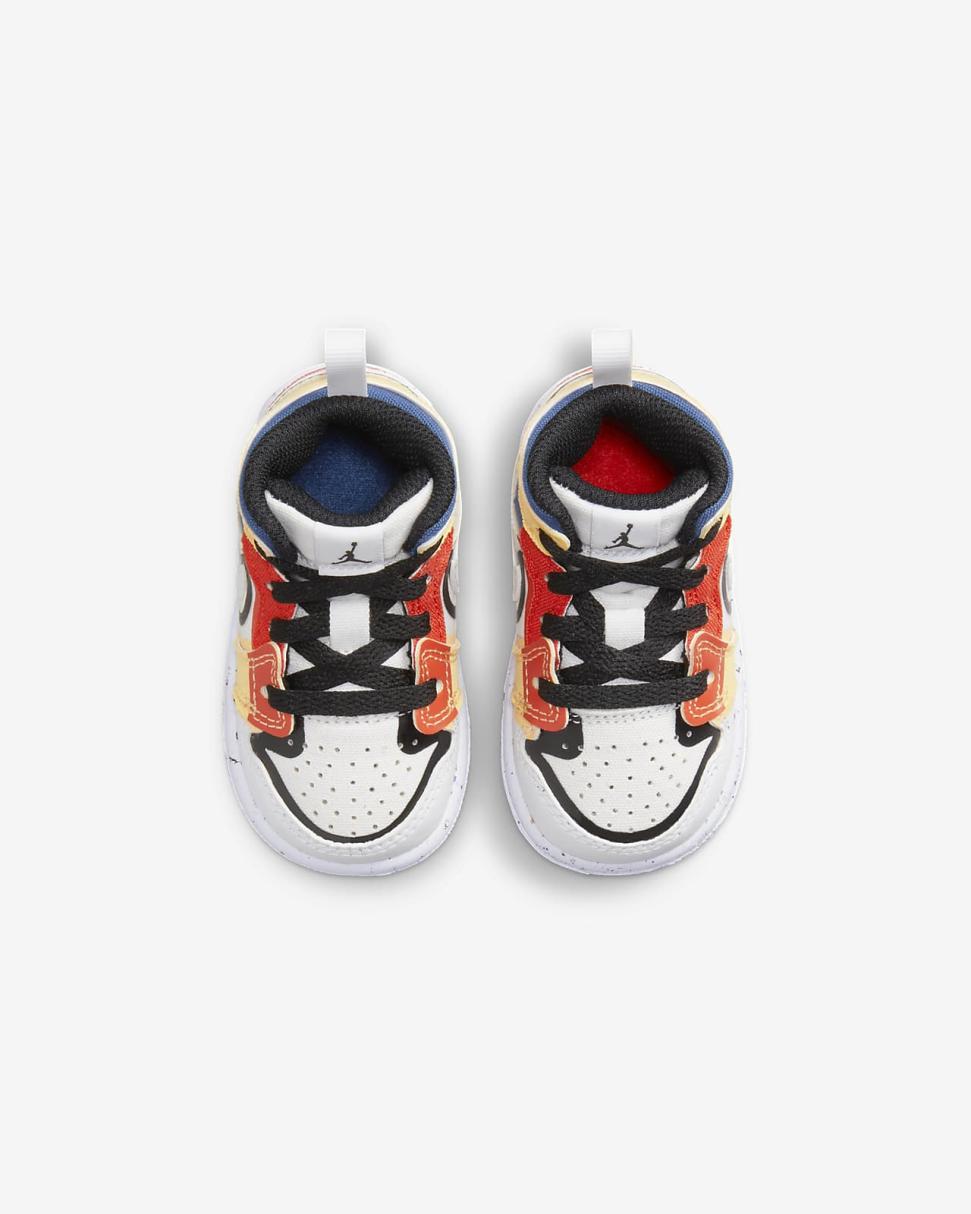Jordan 1 Mid SE White/Picante Red/French Blue/Black | Kids Nike Jordan