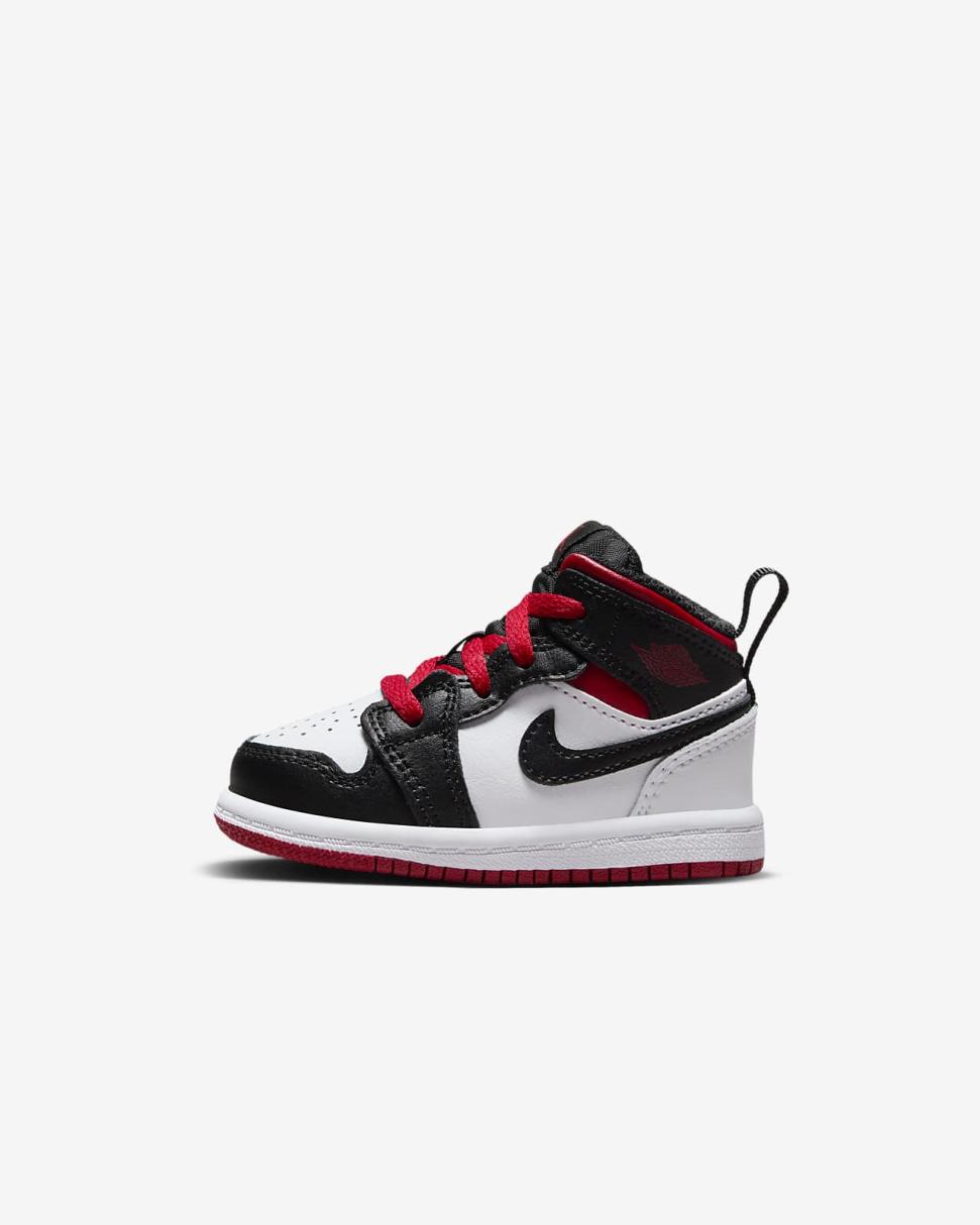 Jordan 1 Mid White/Black/Gym Red | Kids Nike Jordan