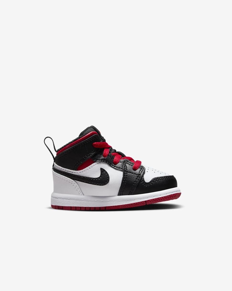 Jordan 1 Mid White/Black/Gym Red | Kids Nike Jordan