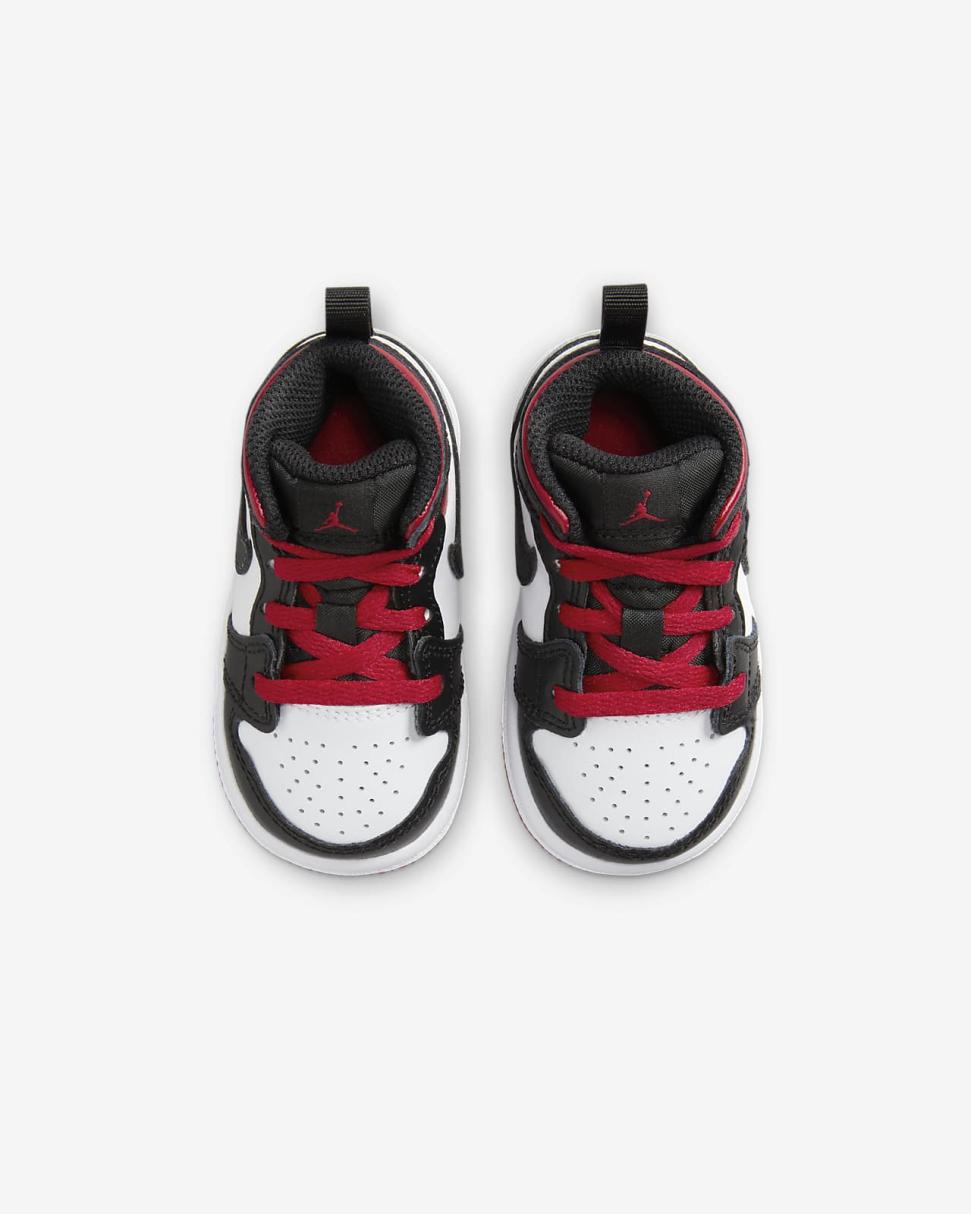 Jordan 1 Mid White/Black/Gym Red | Kids Nike Jordan