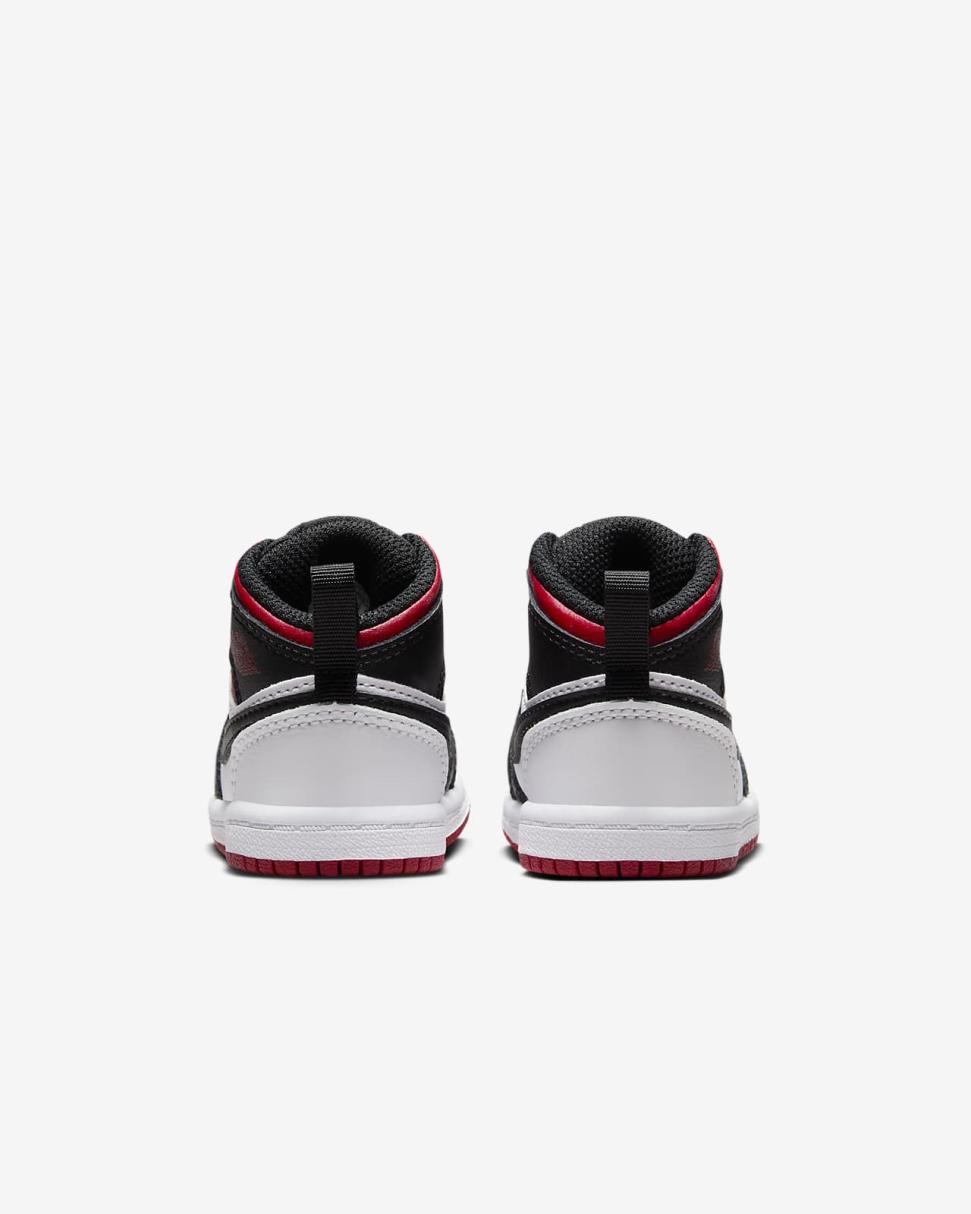 Jordan 1 Mid White/Black/Gym Red | Kids Nike Jordan