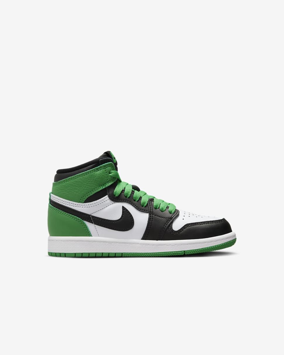 Jordan 1 Retro High OG Black/White/Lucky Green | Kids Nike Jordan