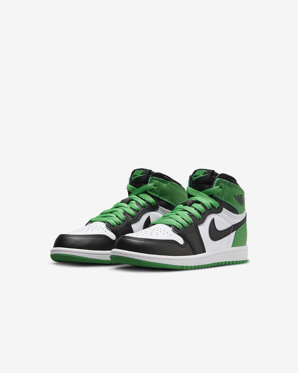 Jordan 1 Retro High OG Black/White/Lucky Green | Kids Nike Jordan