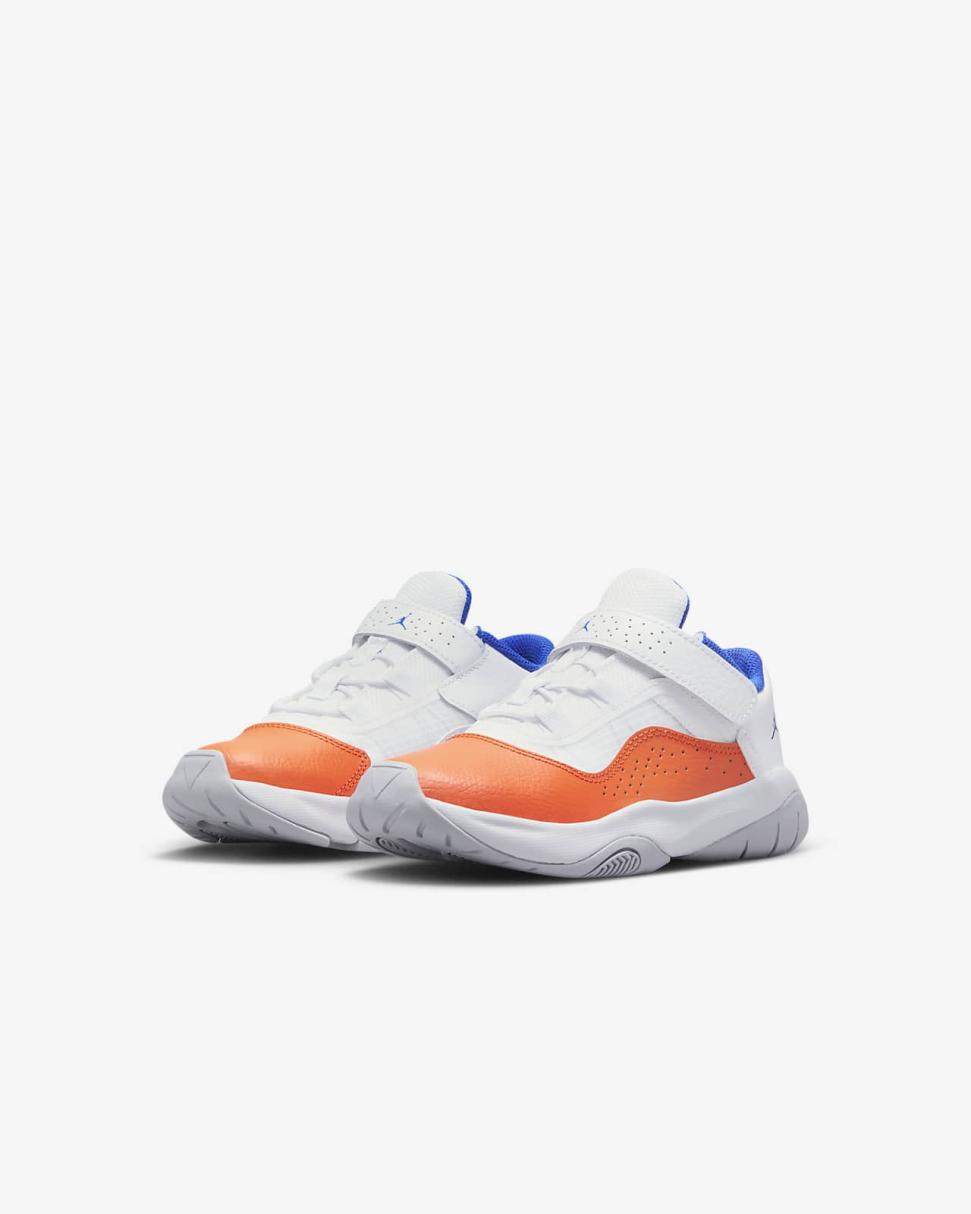 Jordan 11 CMFT Low White/Safety Orange/Hyper Royal | Kids Nike Jordan