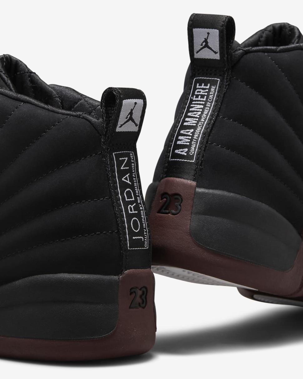 Jordan 12 X A Ma Maniére Black/Burgundy Crush/Black | Kids Nike Jordan