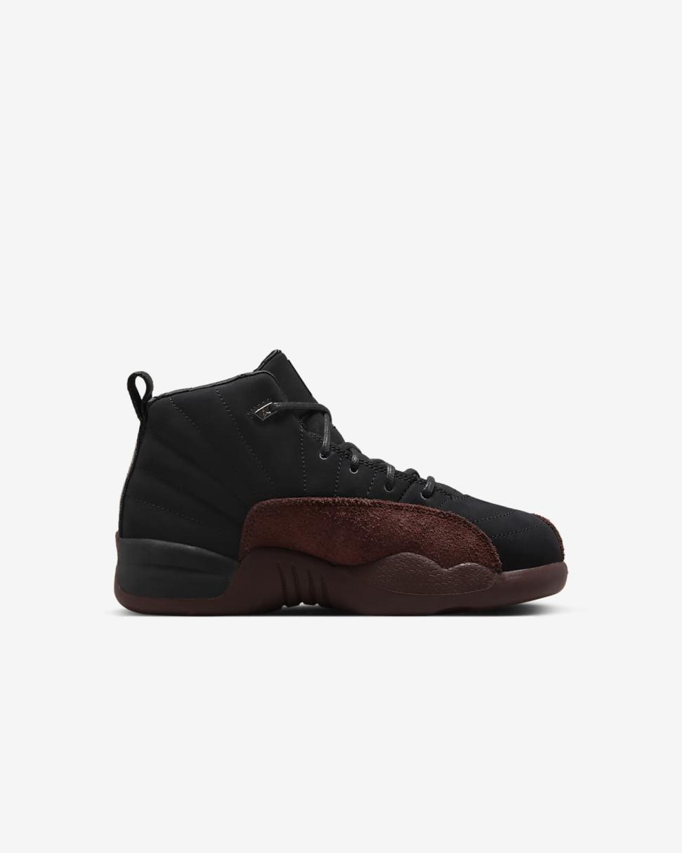 Jordan 12 X A Ma Maniére Black/Burgundy Crush/Black | Kids Nike Jordan