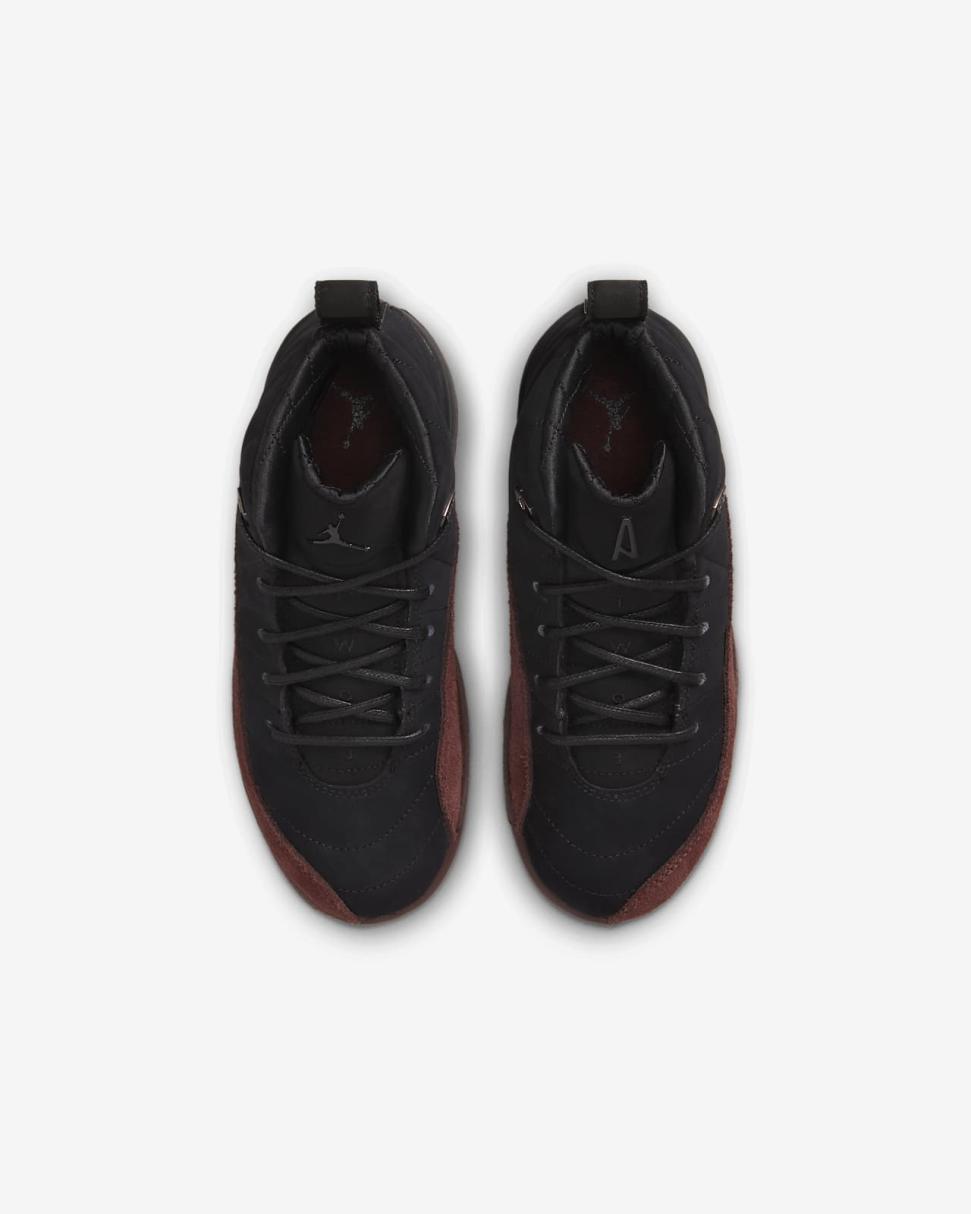 Jordan 12 X A Ma Maniére Black/Burgundy Crush/Black | Kids Nike Jordan