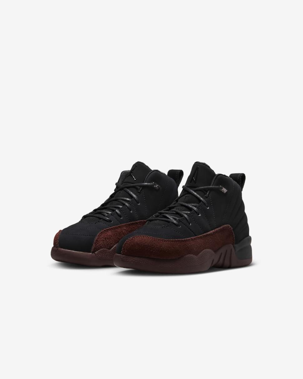 Jordan 12 X A Ma Maniére Black/Burgundy Crush/Black | Kids Nike Jordan