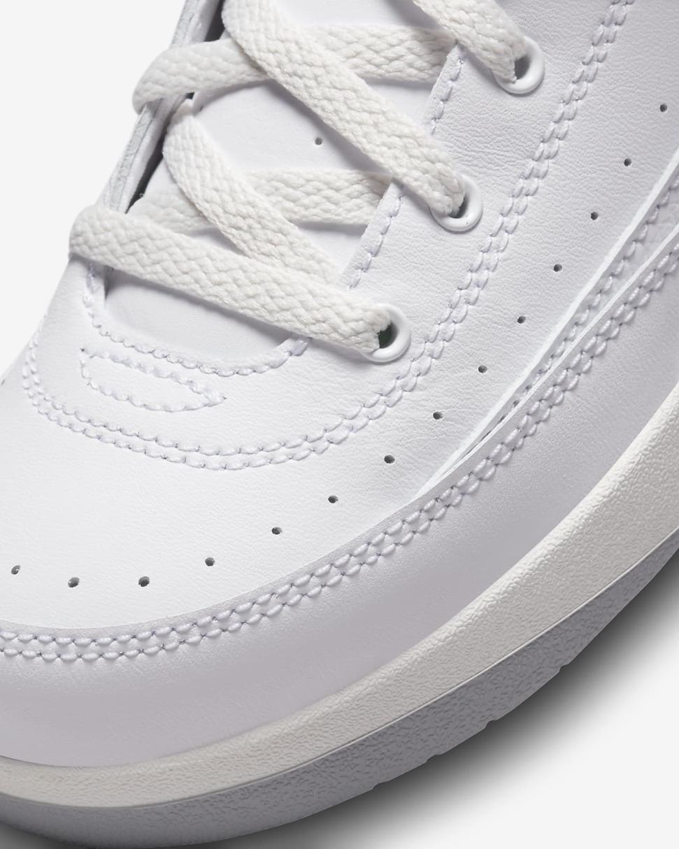 Jordan 2 Retro White/Sail/Light Steel Grey/Lucky Green | Kids Nike Jordan