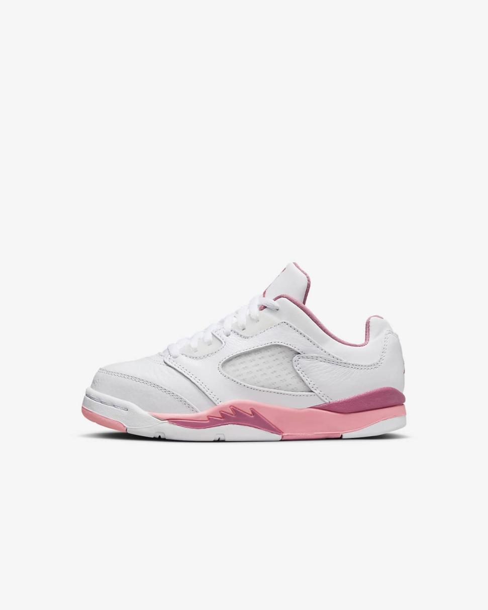 Jordan 5 Retro Low White/Desert Berry/Black/Coral Chalk | Kids Nike Jordan