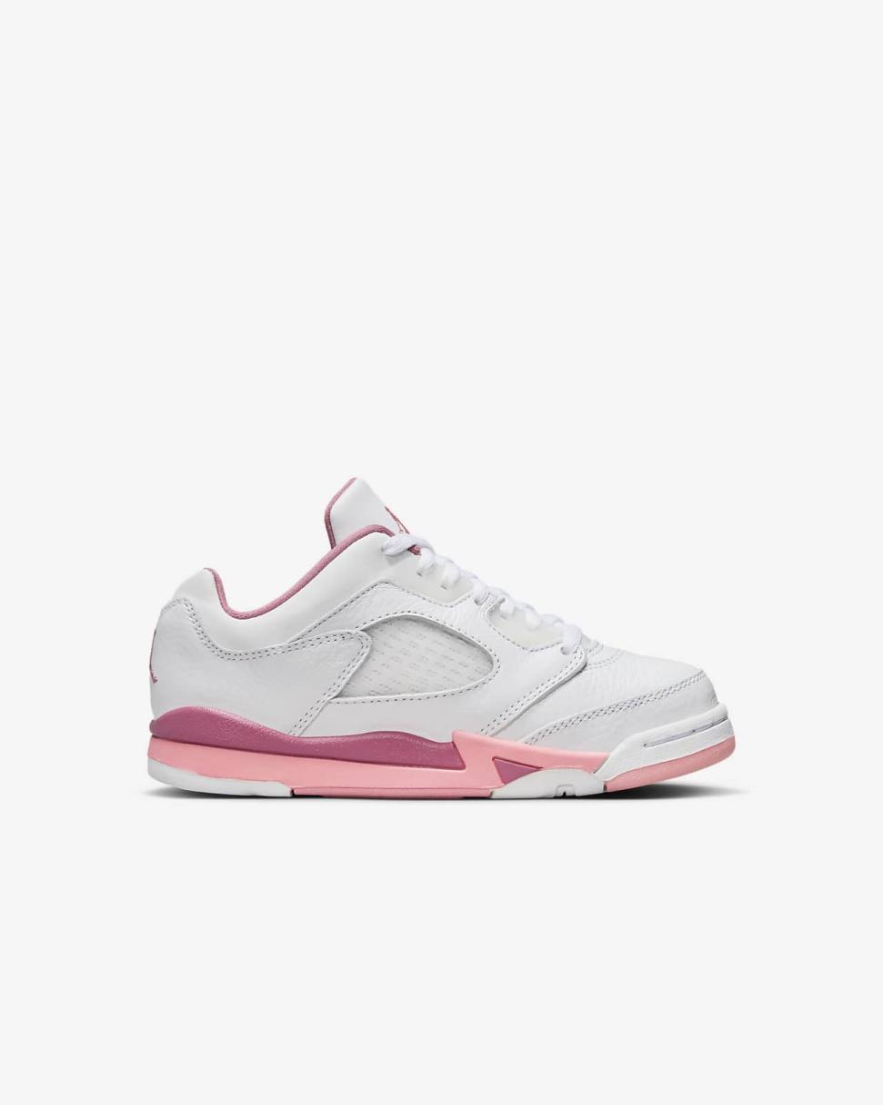 Jordan 5 Retro Low White/Desert Berry/Black/Coral Chalk | Kids Nike Jordan