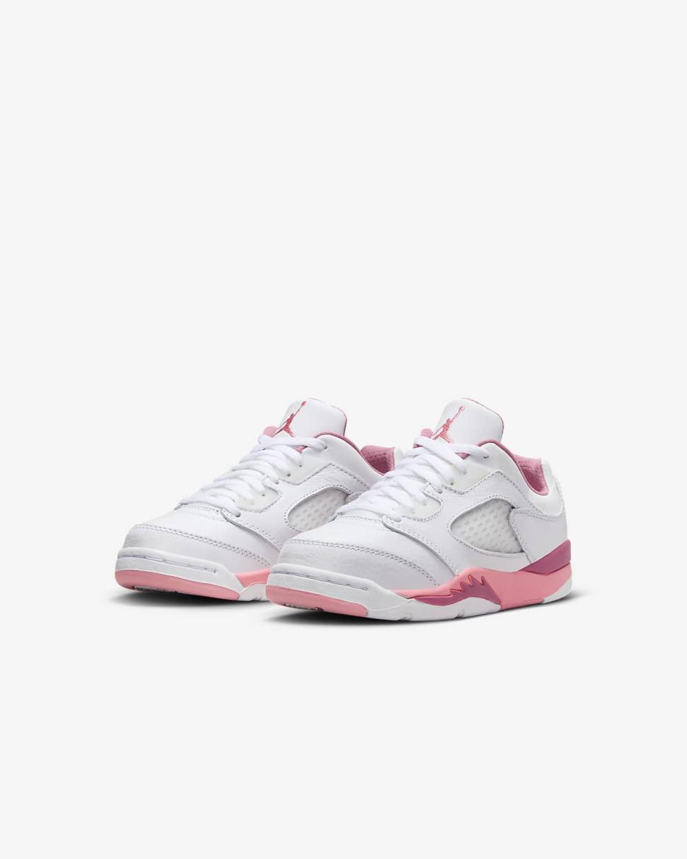 Jordan 5 Retro Low White/Desert Berry/Black/Coral Chalk | Kids Nike Jordan