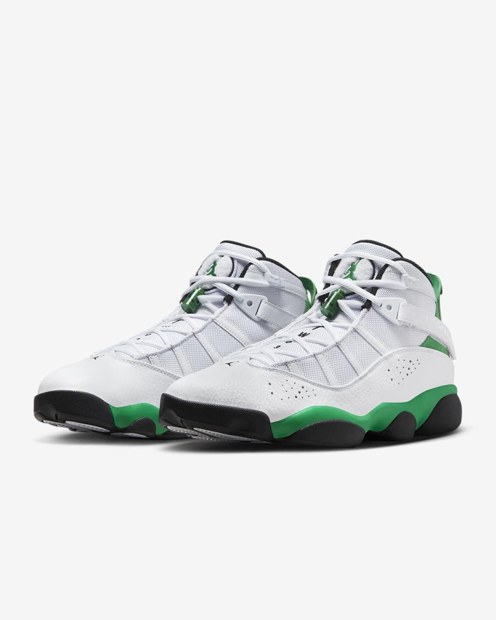 Jordan 6 Rings White/Black/Lucky Green | Mens Nike Lifestyle