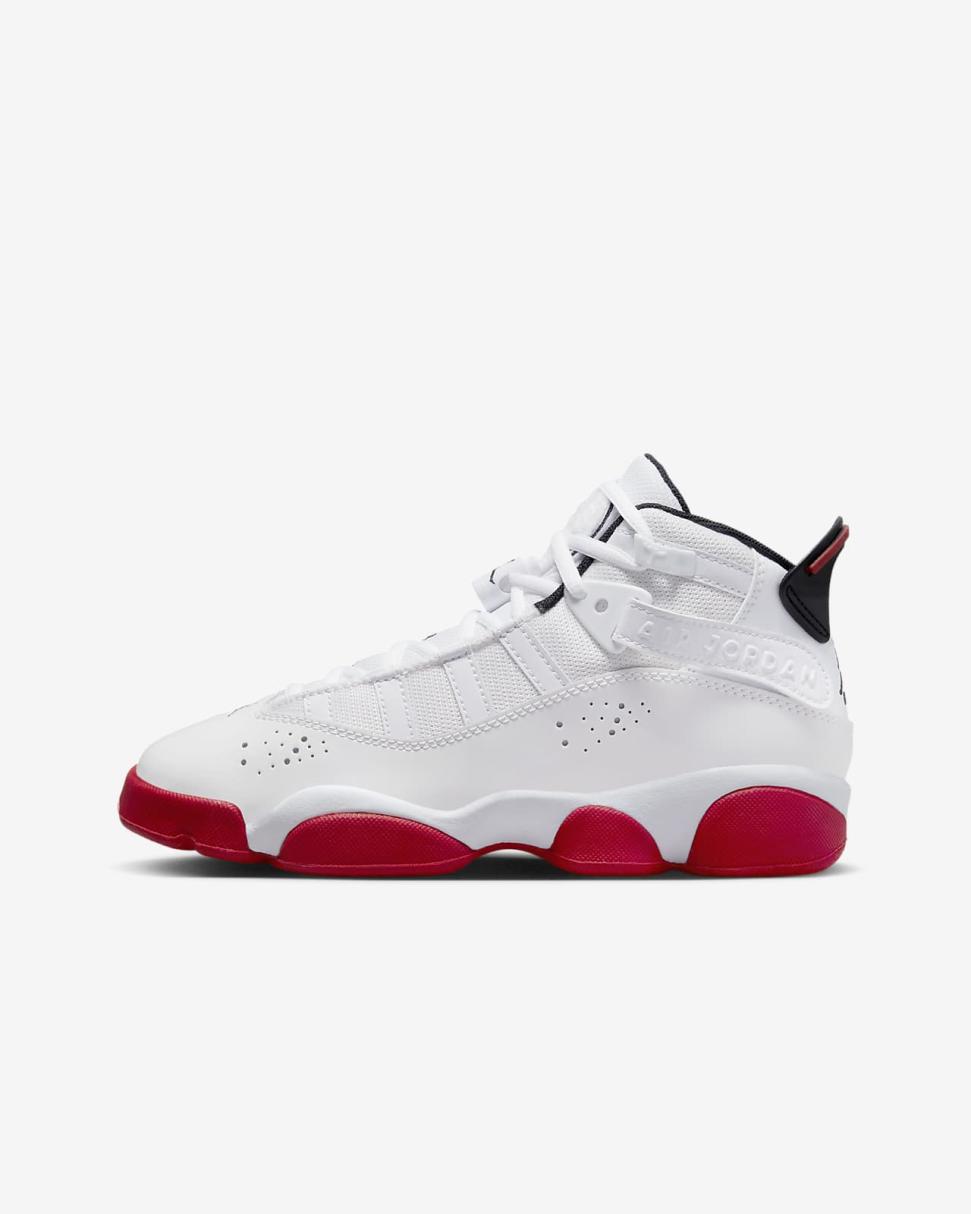 Jordan 6 Rings White/Black/University Red | Kids Nike Jordan