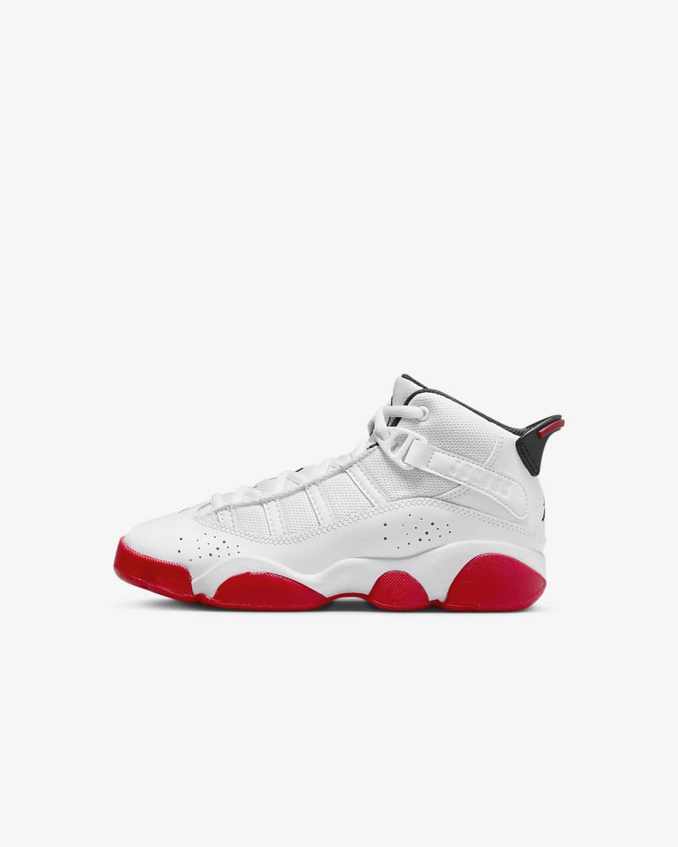 Jordan 6 Rings White/Black/University Red | Kids Nike Jordan