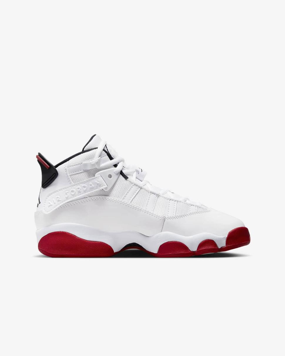 Jordan 6 Rings White/Black/University Red | Kids Nike Jordan