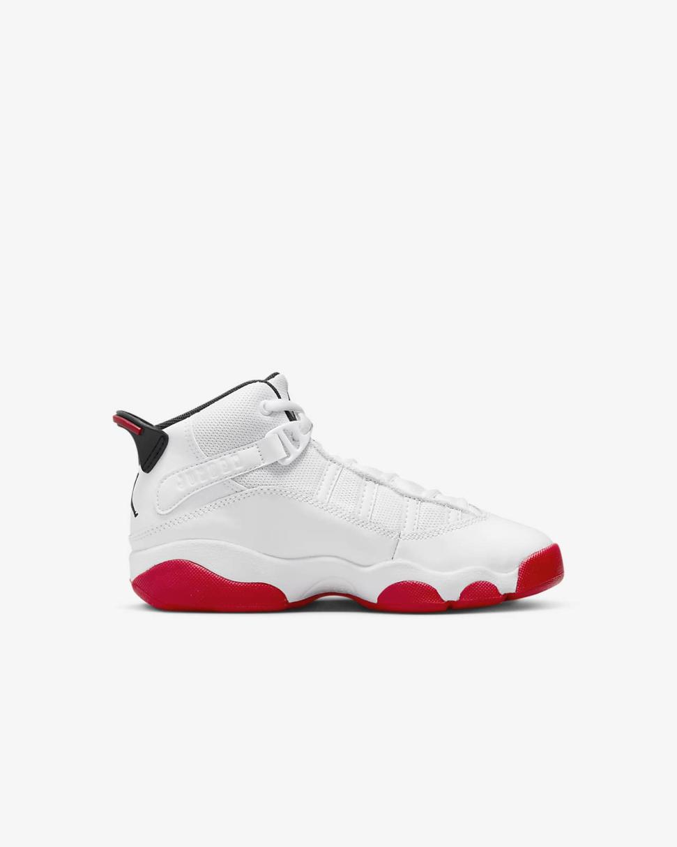 Jordan 6 Rings White/Black/University Red | Kids Nike Jordan