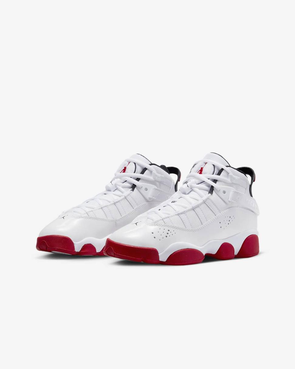 Jordan 6 Rings White/Black/University Red | Kids Nike Jordan