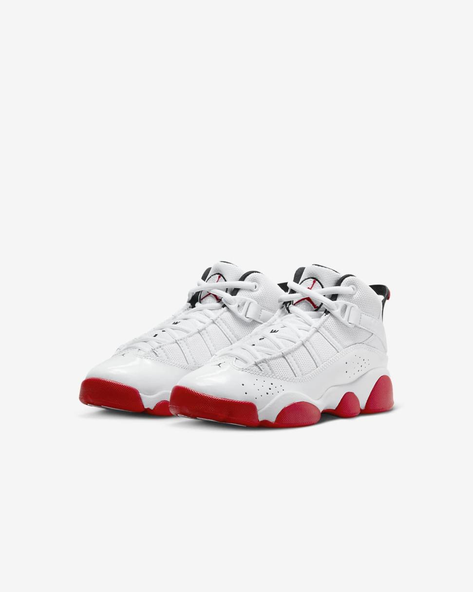 Jordan 6 Rings White/Black/University Red | Kids Nike Jordan