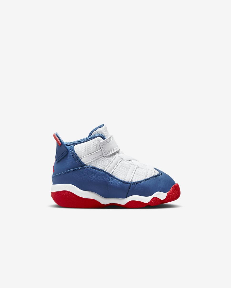 Jordan 6 Rings White/University Red/Light Steel Grey/True Blue | Kids Nike Jordan