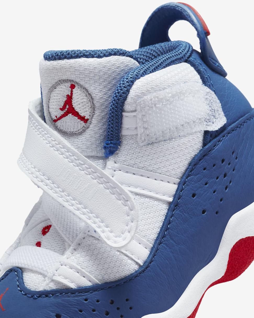 Jordan 6 Rings White/University Red/Light Steel Grey/True Blue | Kids Nike Jordan