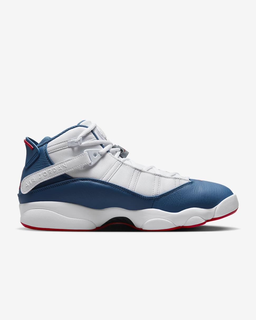 Jordan 6 Rings White/University Red/Light Steel Grey/True Blue | Mens Nike Lifestyle
