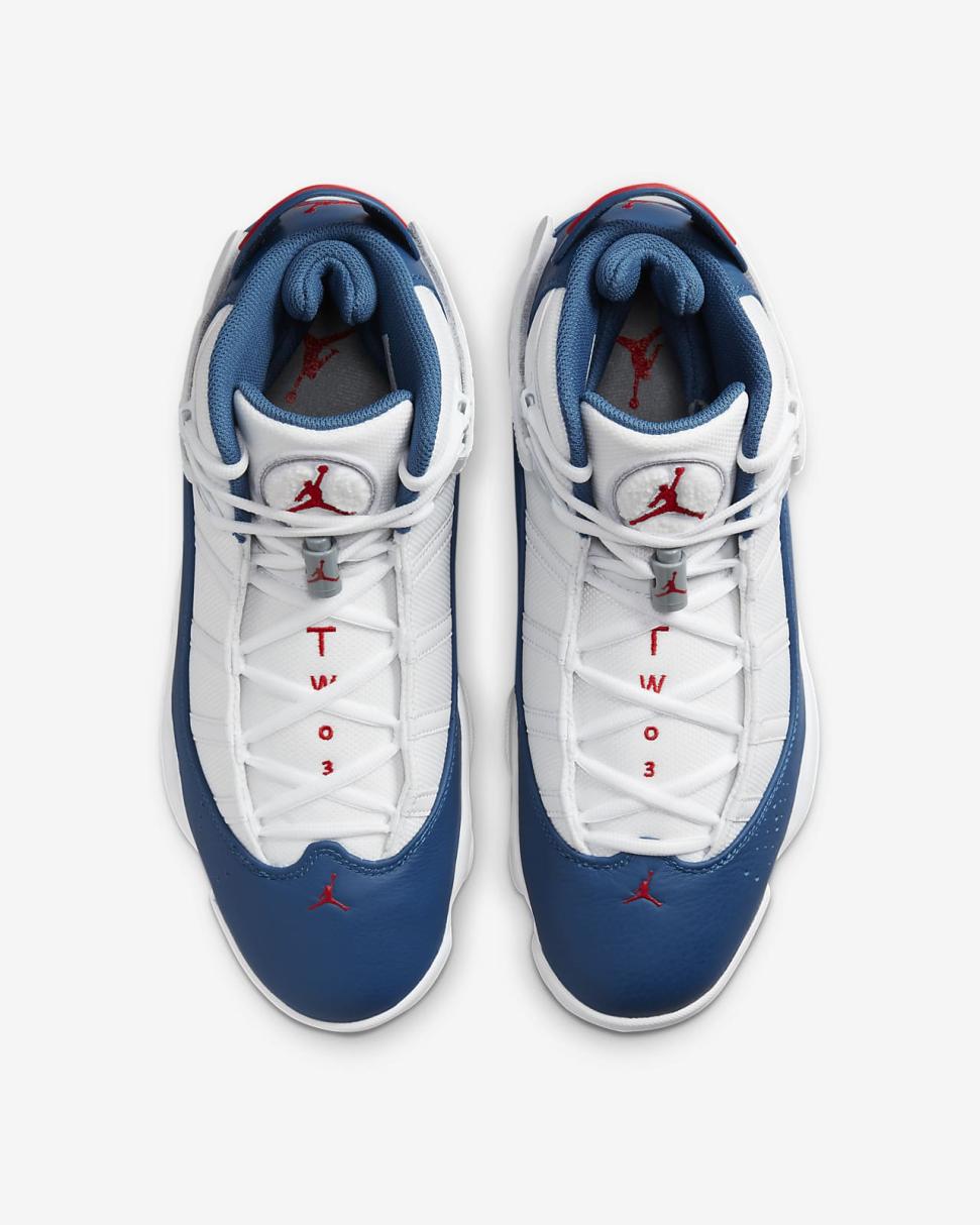 Jordan 6 Rings White/University Red/Light Steel Grey/True Blue | Mens Nike Lifestyle