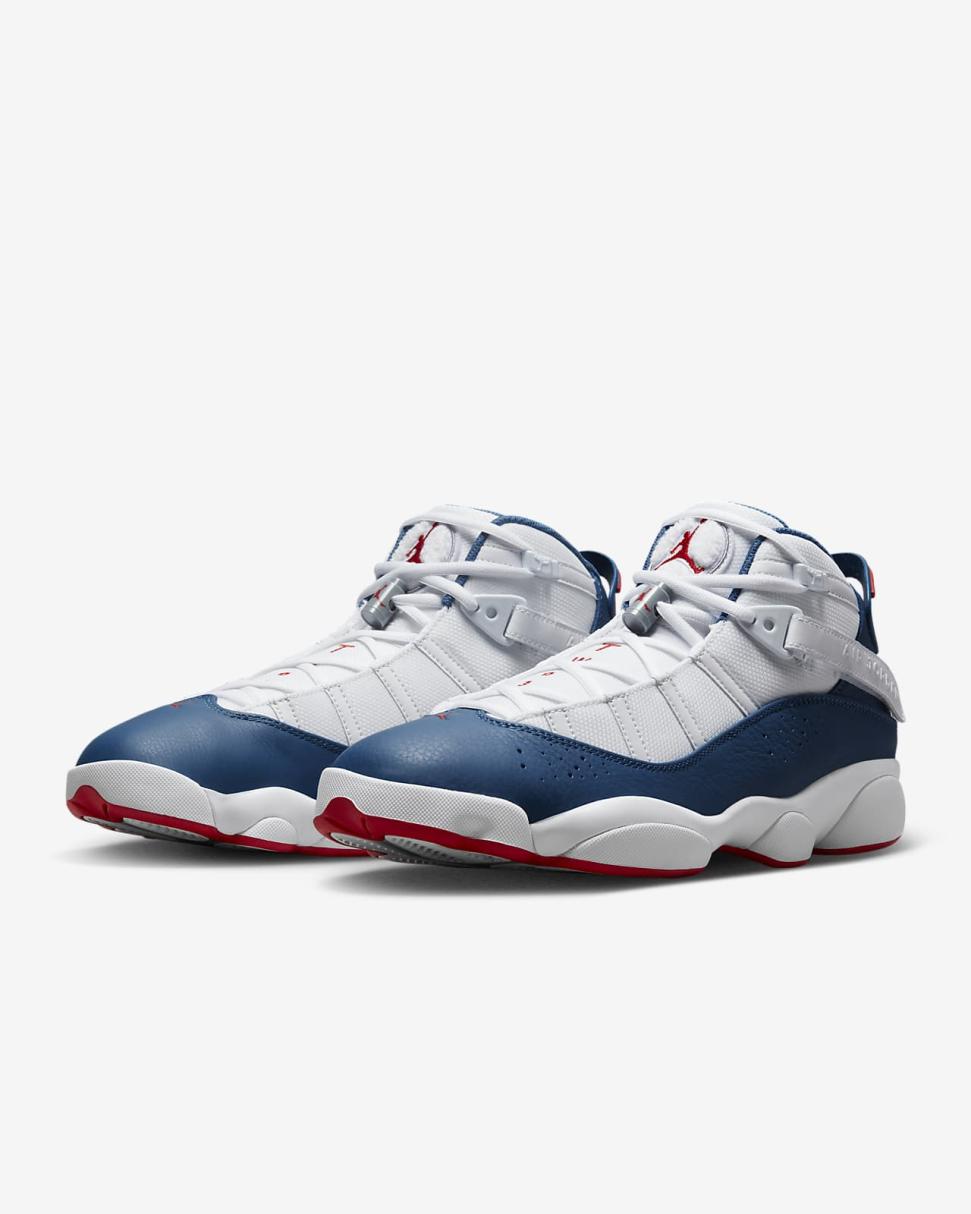 Jordan 6 Rings White/University Red/Light Steel Grey/True Blue | Mens Nike Lifestyle