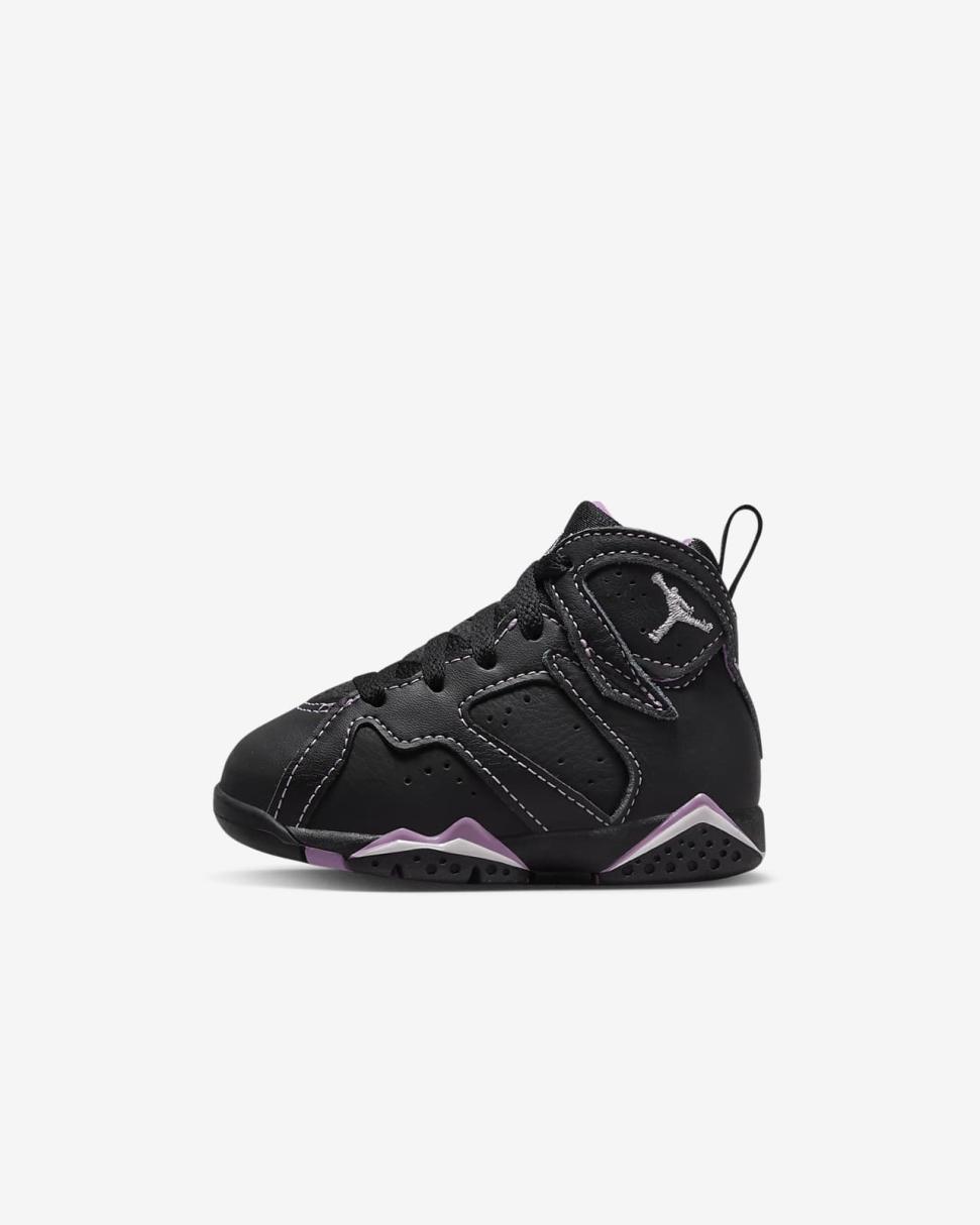 Jordan 7 Retro Black/Rush Fuchsia/Barely Grape | Kids Nike Jordan