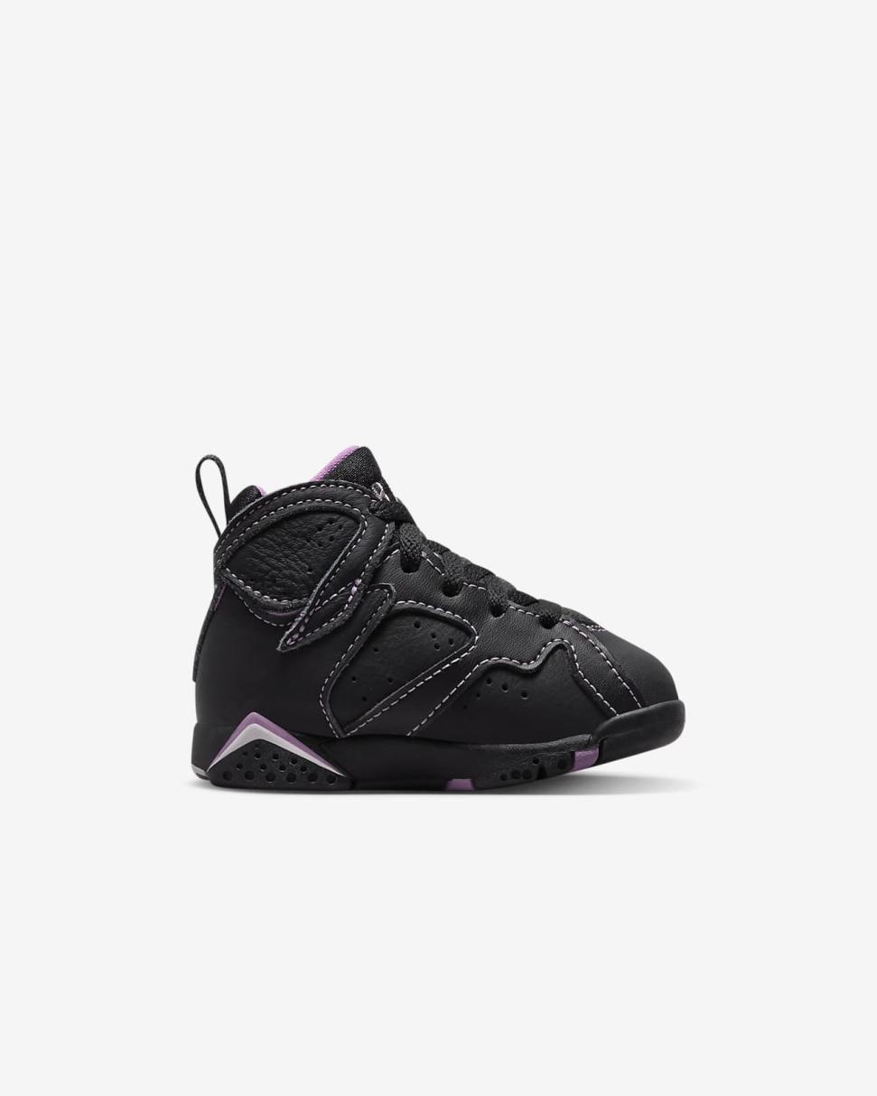 Jordan 7 Retro Black/Rush Fuchsia/Barely Grape | Kids Nike Jordan