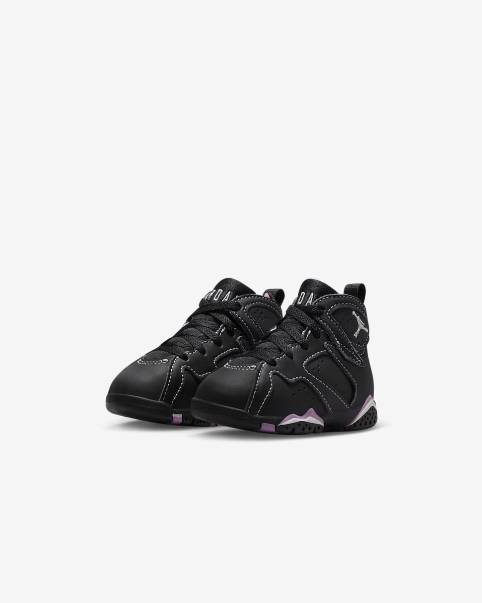 Jordan 7 Retro Black/Rush Fuchsia/Barely Grape | Kids Nike Jordan