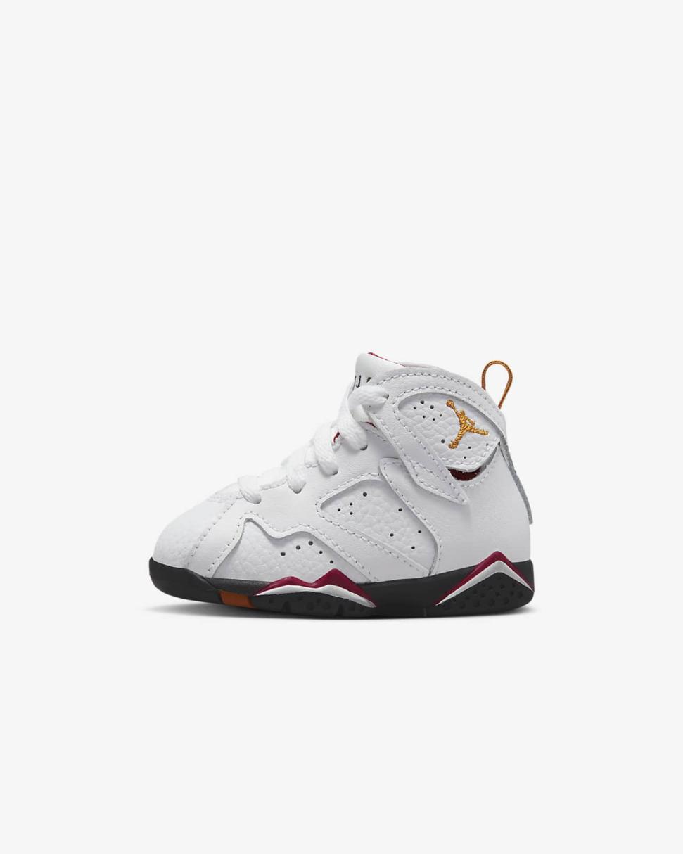 Jordan 7 Retro White/Cardinal Red/Chutney/Black | Kids Nike Jordan