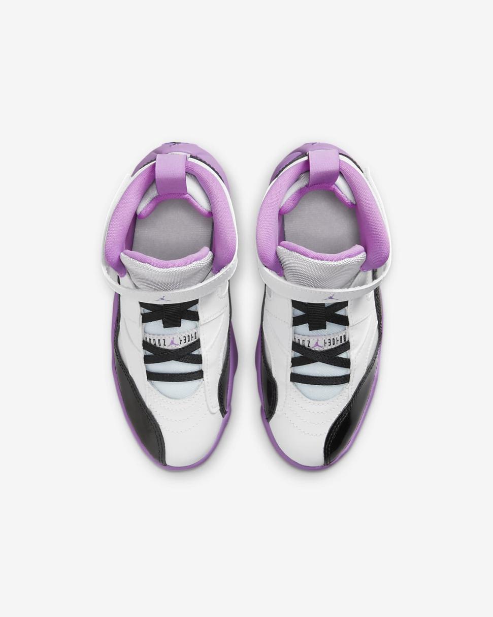 Jumpman Two Trey White/Barely Grape/Rush Fuchsia/Black | Kids Nike Jordan
