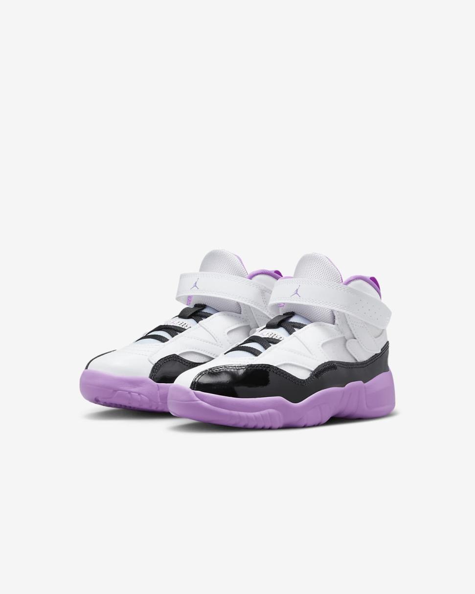 Jumpman Two Trey White/Barely Grape/Rush Fuchsia/Black | Kids Nike Jordan