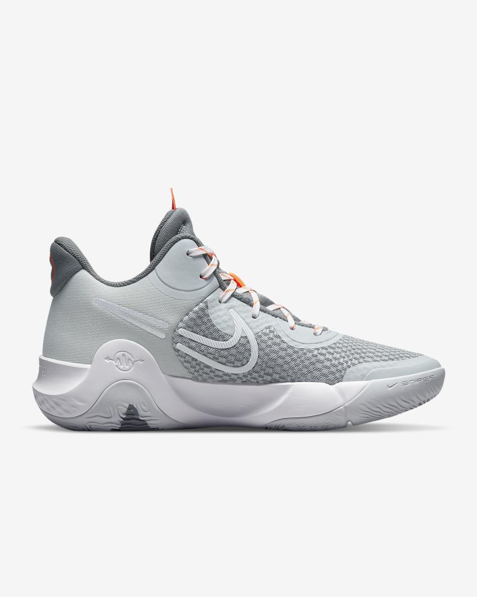 KD Trey 5 IX Pure Platinum/Cool Grey/Total Orange/White | Mens/Womens Nike Basketball