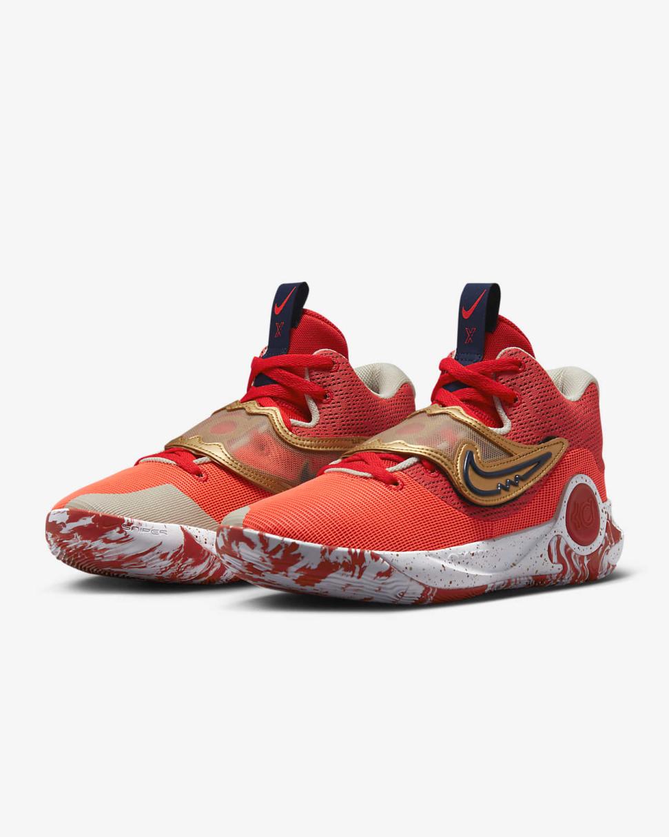 KD Trey 5 X University Red/Midnight Navy/Light Orewood Brown/Metallic Gold | Mens Nike Basketball