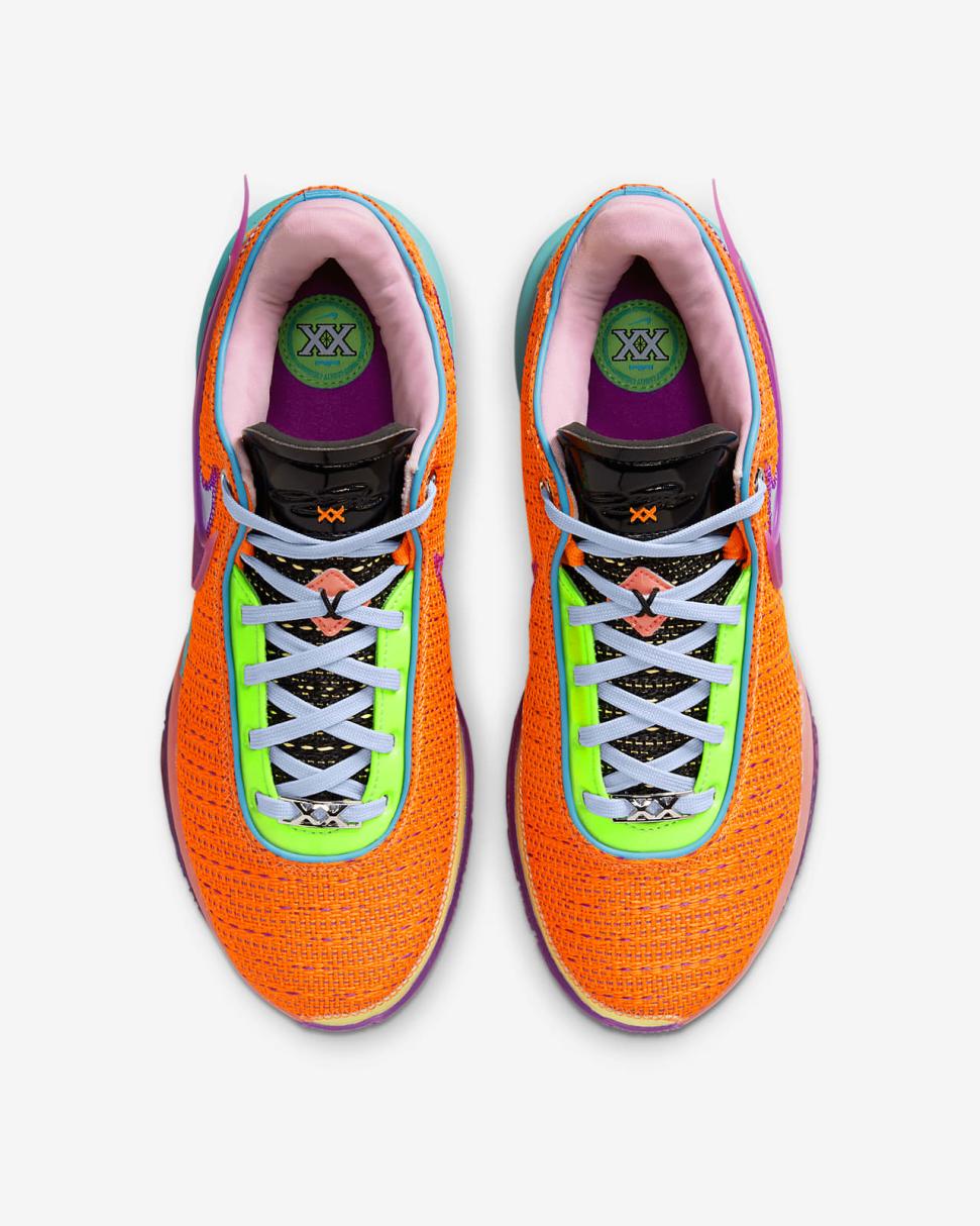 LeBron 20 Total Orange/Green Strike/Hot Punch/Vivid Purple | Mens/Womens Nike Basketball