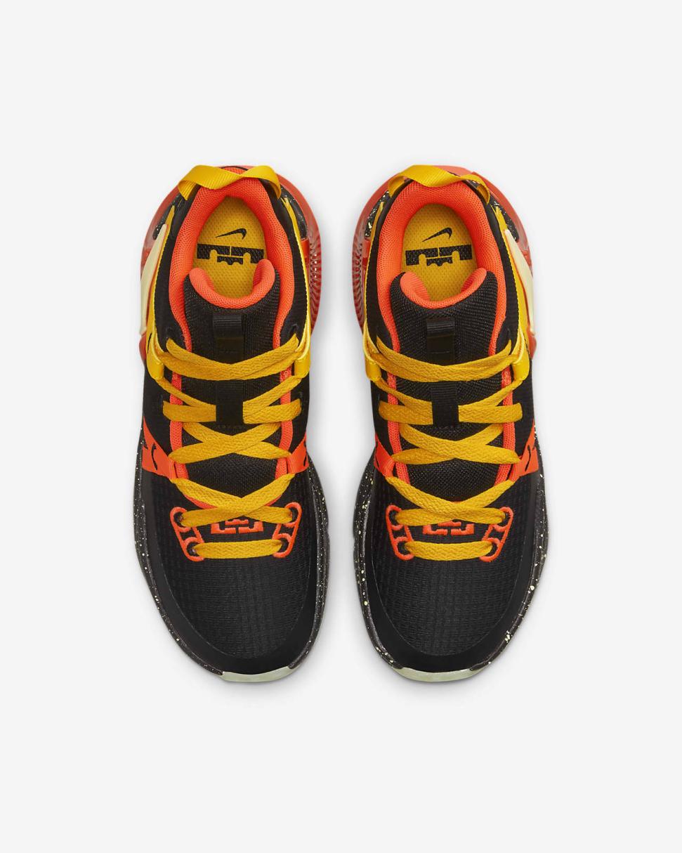 LeBron Witness 7 Black/Bright Crimson/University Gold/Barely Volt | Kids Nike First Day Kicks