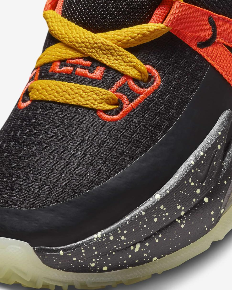 LeBron Witness 7 Black/Bright Crimson/University Gold/Barely Volt | Kids Nike First Day Kicks