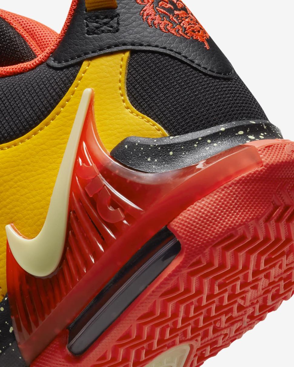 LeBron Witness 7 Black/Bright Crimson/University Gold/Barely Volt | Kids Nike First Day Kicks