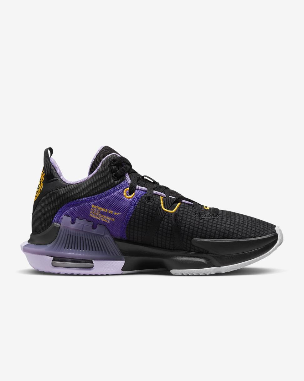 LeBron Witness 7 Black/Lilac/Court Purple/University Gold | Mens/Womens Nike Basketball