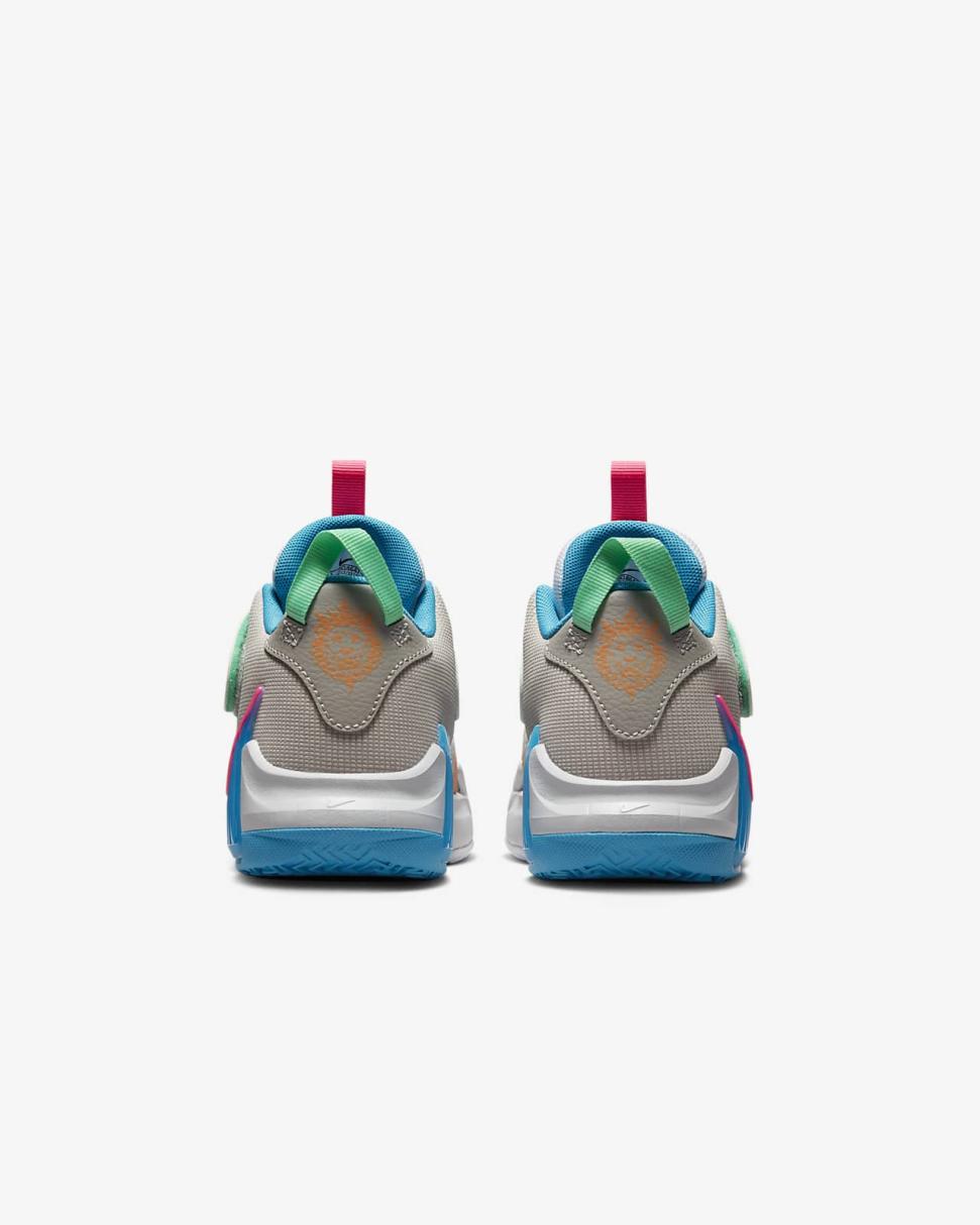LeBron Witness 7 Grey Fog/Cobblestone/Laser Blue/Hyper Pink | Kids Nike Basketball