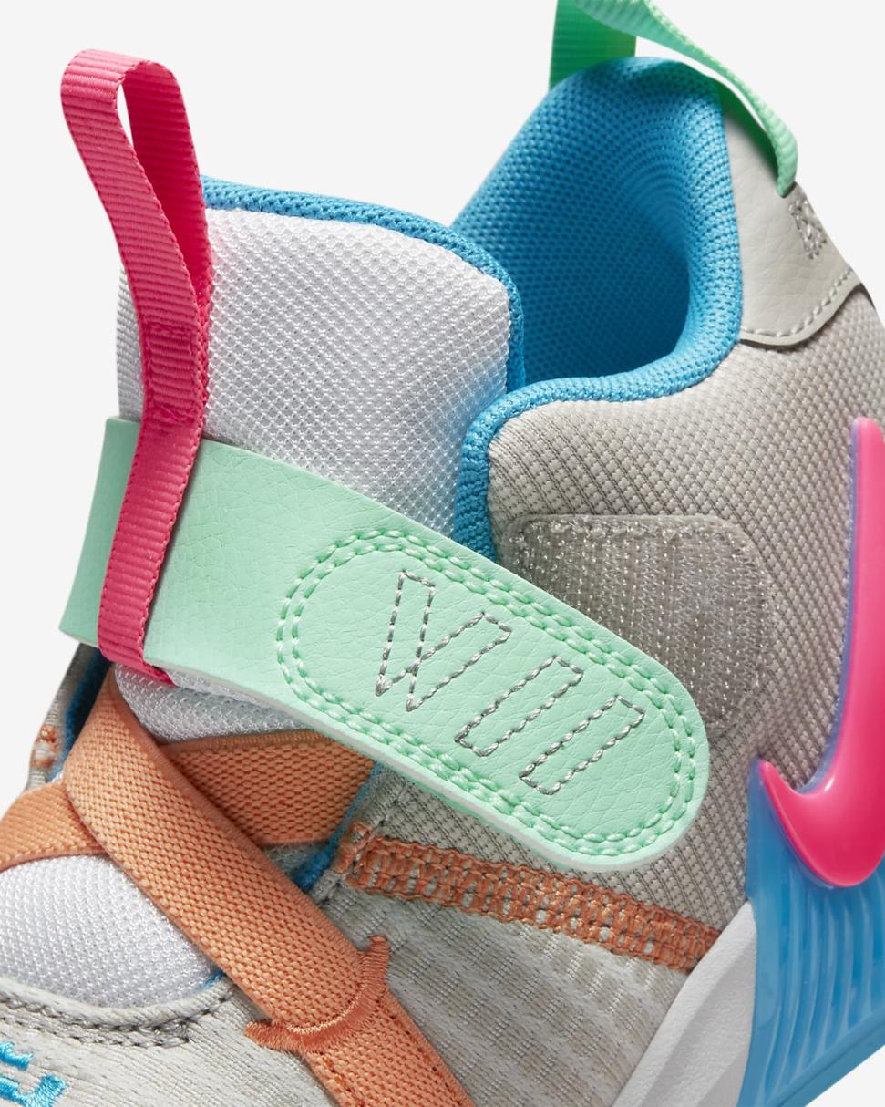 LeBron Witness 7 Grey Fog/Cobblestone/Laser Blue/Hyper Pink | Kids Nike Basketball