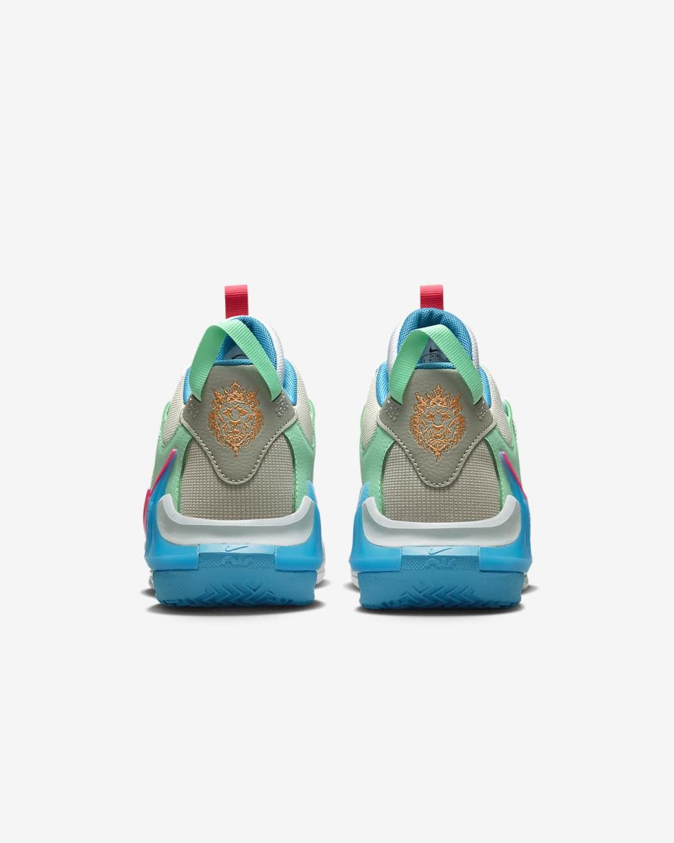 LeBron Witness 7 Grey Fog/Cobblestone/Laser Blue/Hyper Pink | Kids Nike First Day Kicks