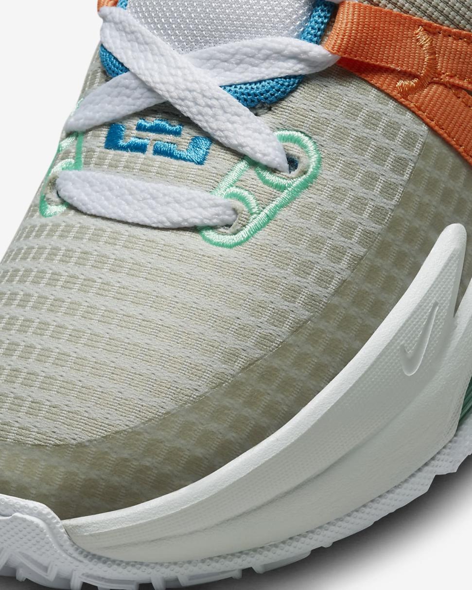 LeBron Witness 7 Grey Fog/Cobblestone/Laser Blue/Hyper Pink | Kids Nike First Day Kicks