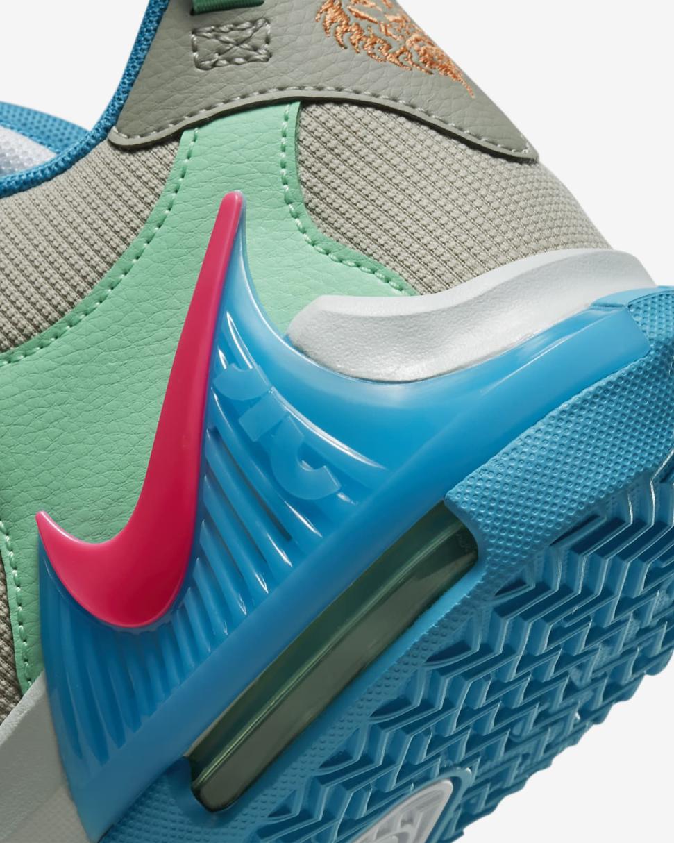 LeBron Witness 7 Grey Fog/Cobblestone/Laser Blue/Hyper Pink | Kids Nike First Day Kicks