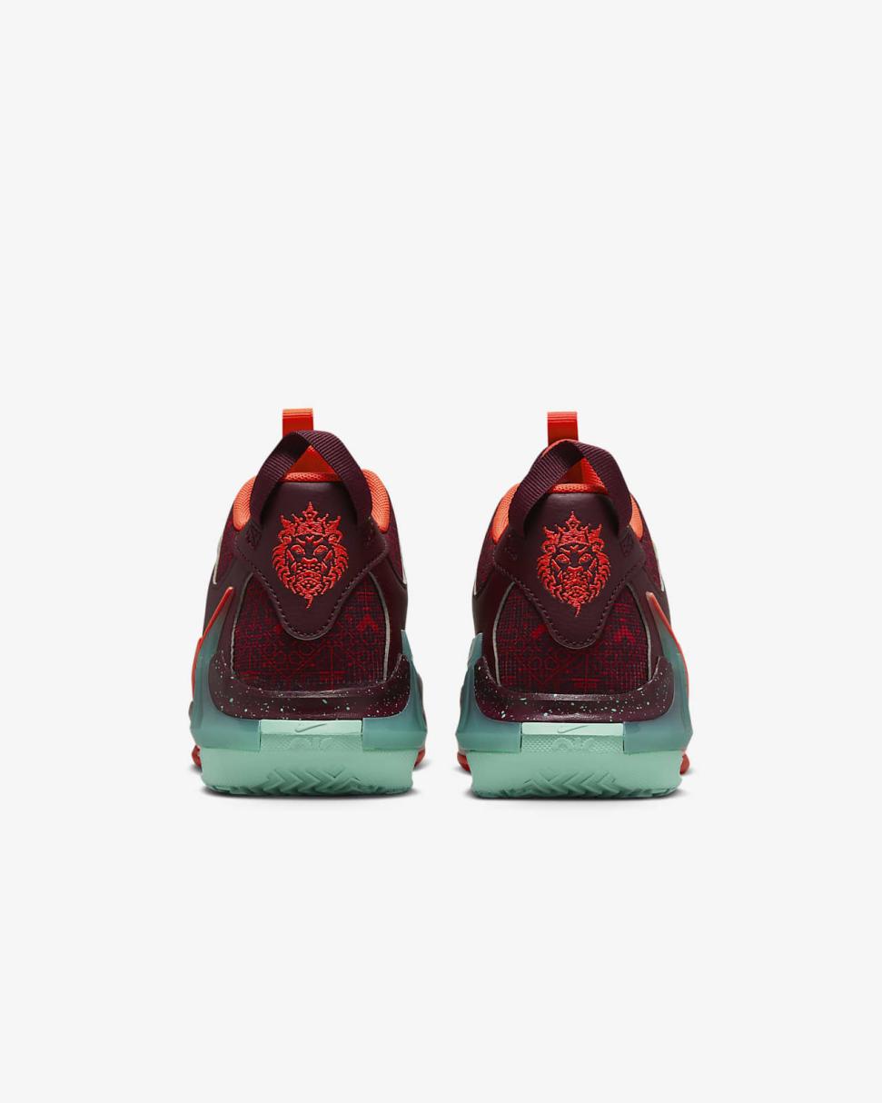 LeBron Witness 7 SE Night Maroon/Emerald Rise/Black/Bright Crimson | Kids Nike Basketball