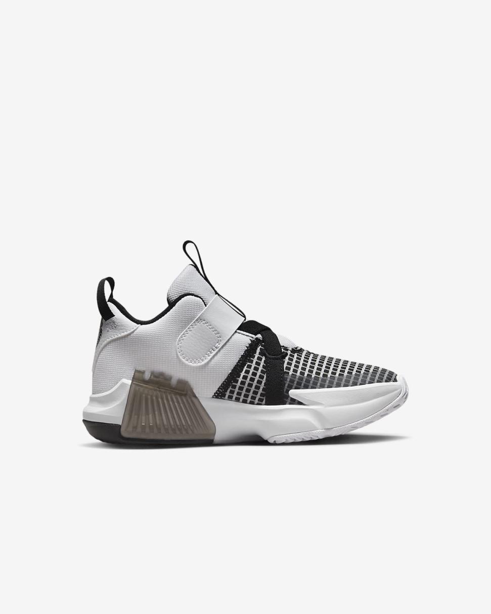 LeBron Witness 7 White/Black/Black/Metallic Silver | Kids Nike Basketball